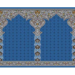 فرش سجاده ای طرح107آبی - بازارفرش - سجاده