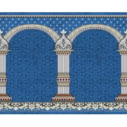 فرش سجاده ای طرح 173 آبی - بازارفرش - فرش سجاده