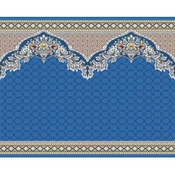فرش سجاده ای طرح 185 آبی - بازارفرش - فرش سجاده