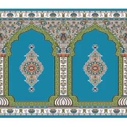 فرش سجاده ای طرح 191 آبی - بازارفرش - فرش سجاده