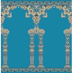 فرش سجاده ای طرح 226  آبی - بازارفرش - فرش سجاده