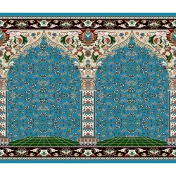فرش سجاده ای طرح 230  آبی - بازارفرش - فرش سجاده