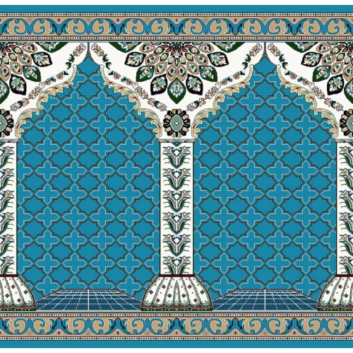 فرش سجاده ای طرح 234  آبی