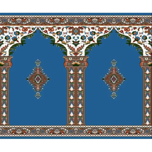 فرش سجاده ای طرح 258  آبی