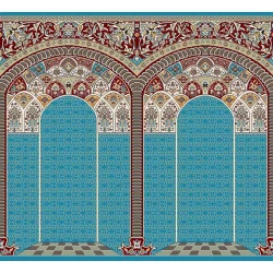 فرش سجاده ای طرح 266  آبی