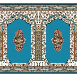فرش سجاده ای طرح 198 آبی - بازارفرش - فرش سجاده