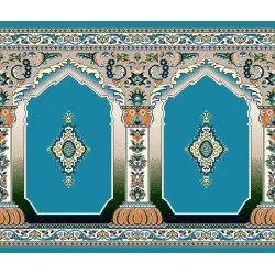 فرش سجاده ای طرح 214  آبی