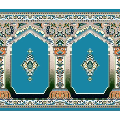 فرش سجاده ای طرح 214  آبی