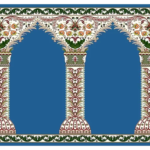 فرش سجاده ای طرح 218  آبی