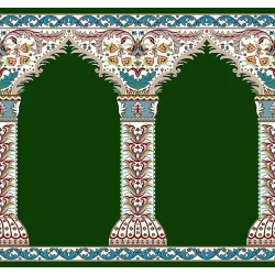 فرش سجاده ای طرح 221  سبز - بازارفرش - فرش سجاده