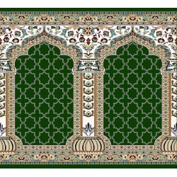 فرش سجاده ای طرح 225  سبز - بازارفرش - فرش سجاده