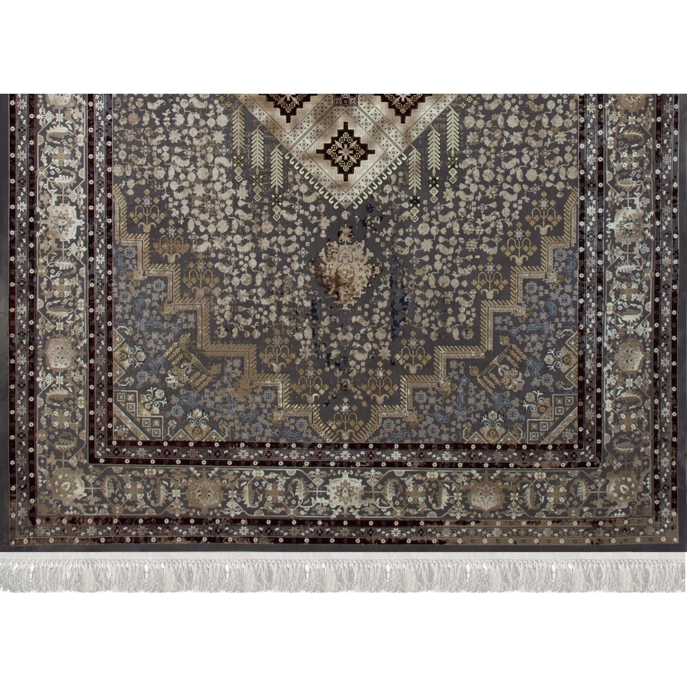 فرش ماشینی 1200 شانه تراکم 3600 گل برجسته طرح 120042 دلفینی قرمز