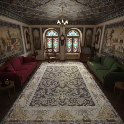 Adna Dolphin 1200 Point High Relief Carpet – 3600 Density - Bazar Rug - 1200 Reeds Machine Made Carpet