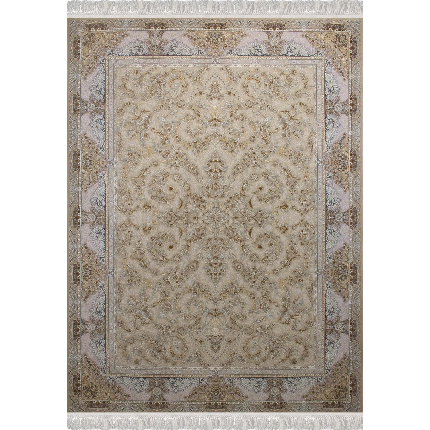 فرش ماشینی 1200 شانه تراکم 3600 گل برجسته طرح ادنا صدفی