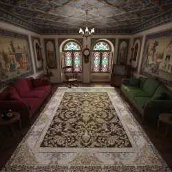 Adna Chocolate 1200 Point High Relief Carpet – 3600 Density - Bazar Rug - 1200 Reeds Machine Made Carpet