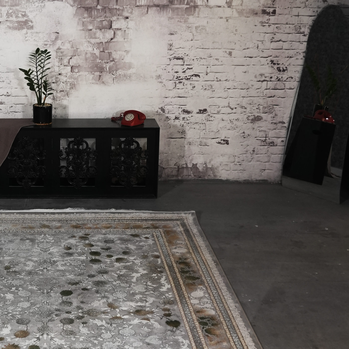 فرش ماشینی 1200 شانه تراکم 3600 گل برجسته طرح افشان شهرزاد فیلی