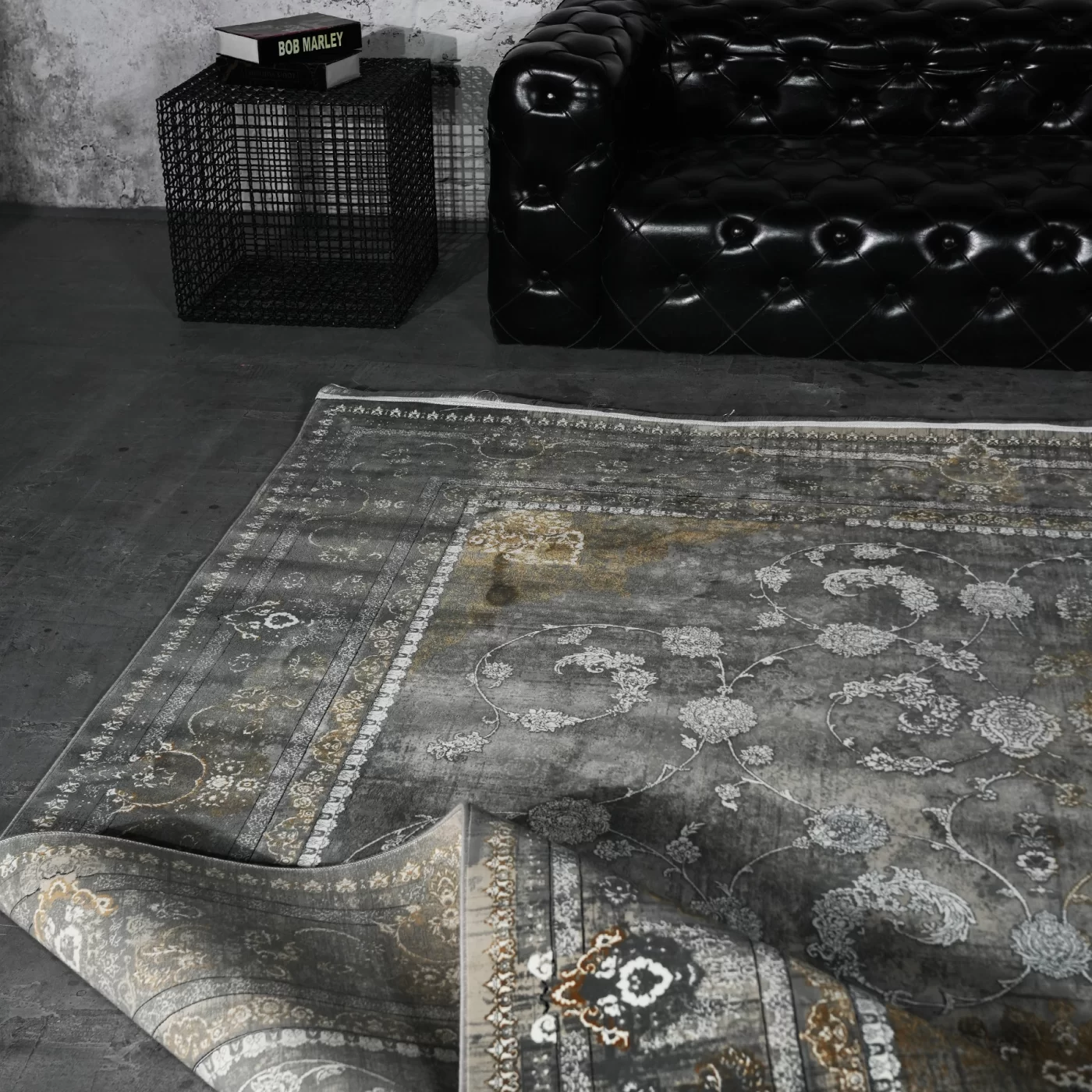 فرش ماشینی 1200 شانه تراکم 3600 گل برجسته طرح اهورا فیلی