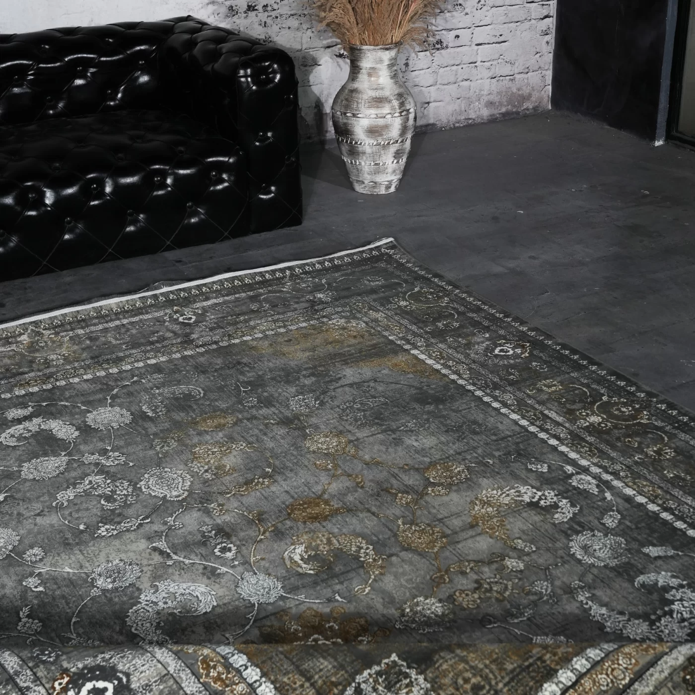 فرش ماشینی 1200 شانه تراکم 3600 گل برجسته طرح اهورا فیلی