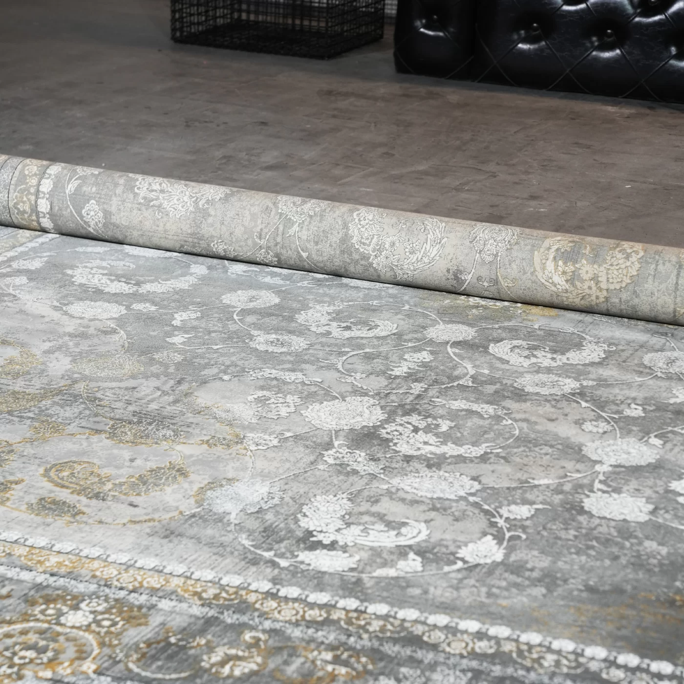 فرش ماشینی 1200 شانه تراکم 3600 گل برجسته طرح اهورا فیلی