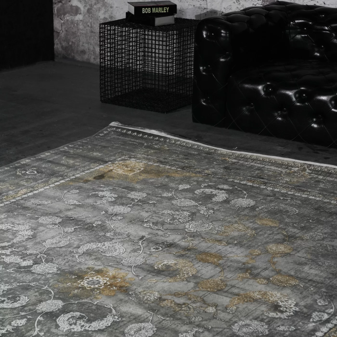 فرش ماشینی 1200 شانه تراکم 3600 گل برجسته طرح اهورا فیلی