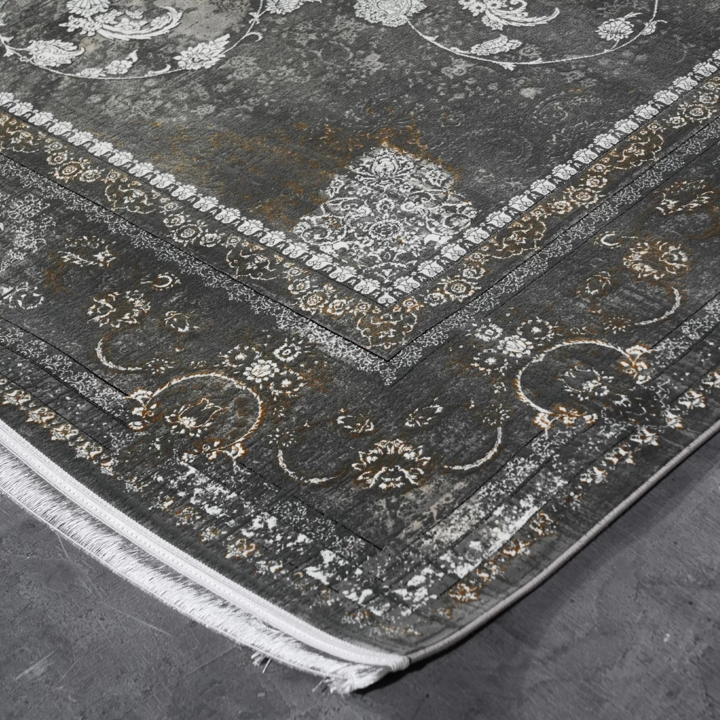 فرش ماشینی 1200 شانه تراکم 3600 گل برجسته طرح اهورا فیلی