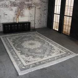 فرش ماشینی 1200 شانه تراکم 3600 گل برجسته طرح آراد دلفینی - بازارفرش - فرش 1200 شانه