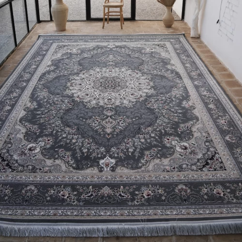 فرش ماشینی 1200 شانه تراکم 3600 گل برجسته طرح آراد فیلی