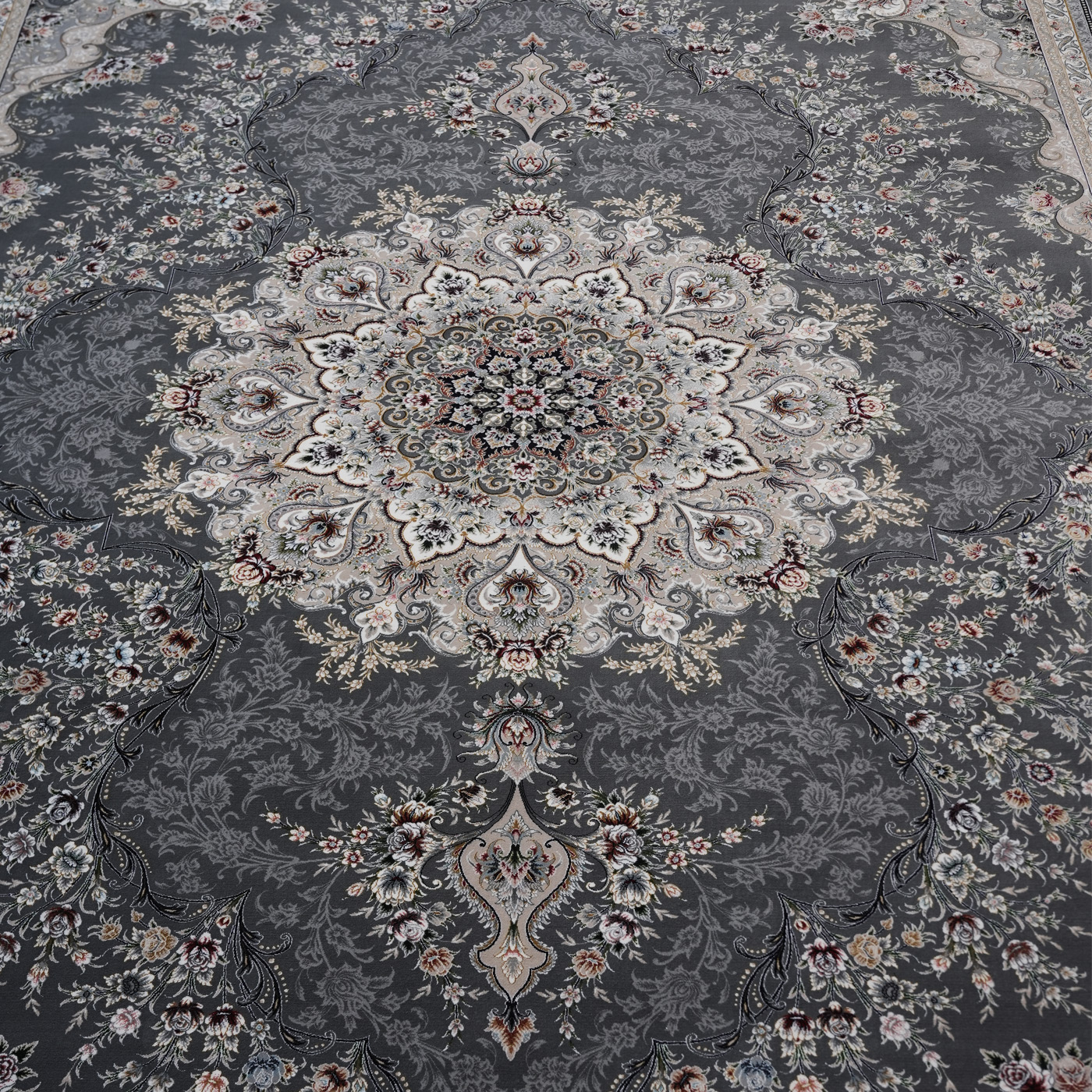 فرش ماشینی 1200 شانه تراکم 3600 گل برجسته طرح آراد فیلی