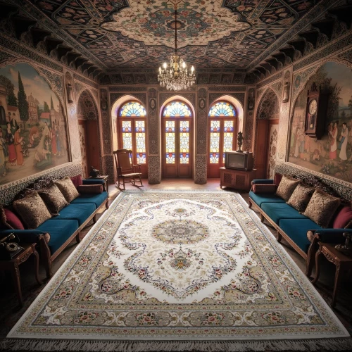 فرش ماشینی ۱۲۰۰ شانه تراکم ۳۶۰۰ گل برجسته طرح آرین کرم