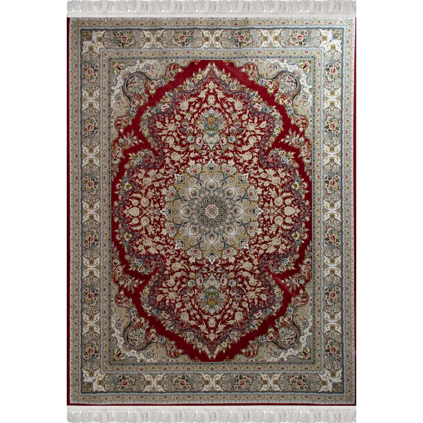 فرش ماشینی ۱۲۰۰ شانه تراکم ۳۶۰۰ گل برجسته طرح آرین لاکی