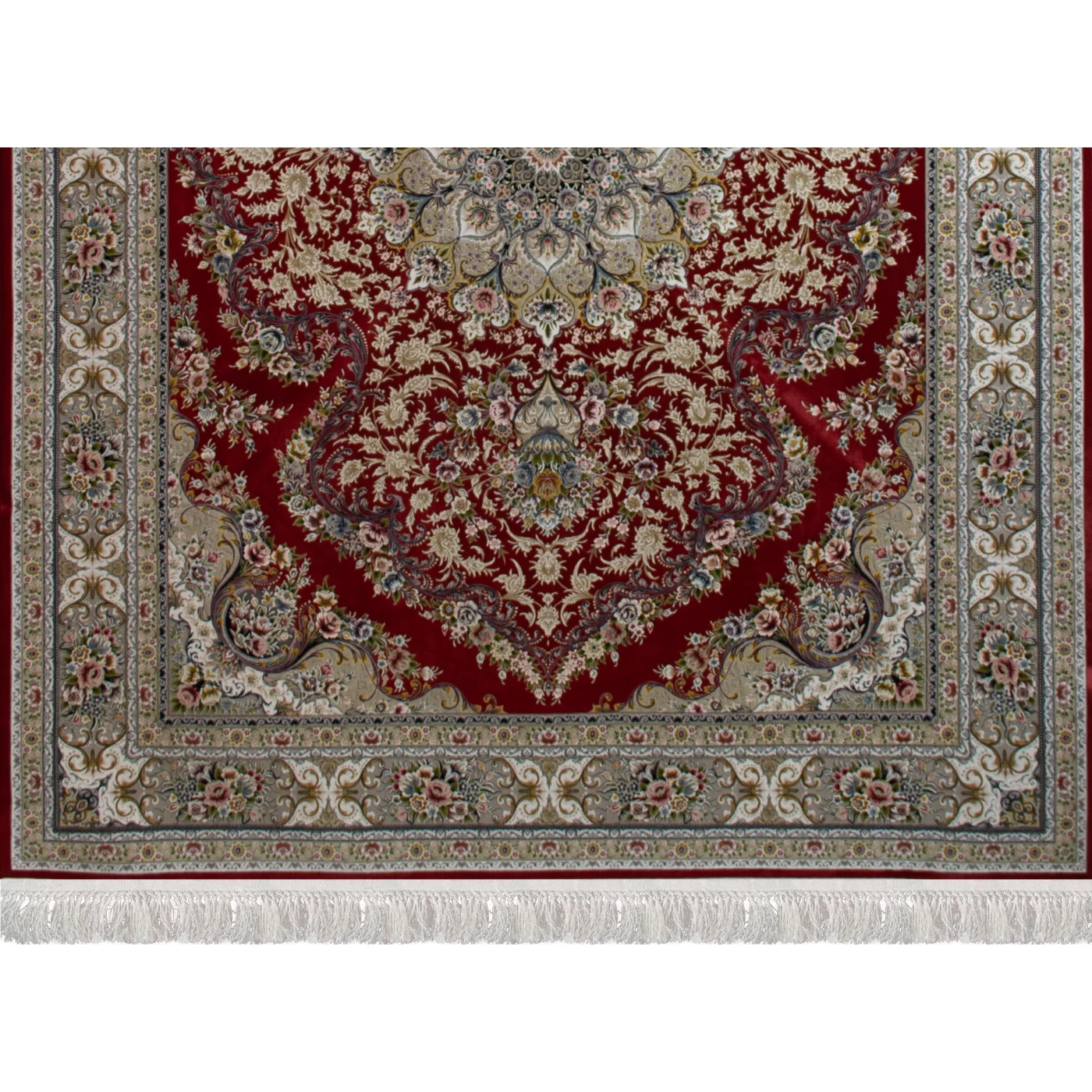 فرش ماشینی ۱۲۰۰ شانه تراکم ۳۶۰۰ گل برجسته طرح آرین لاکی