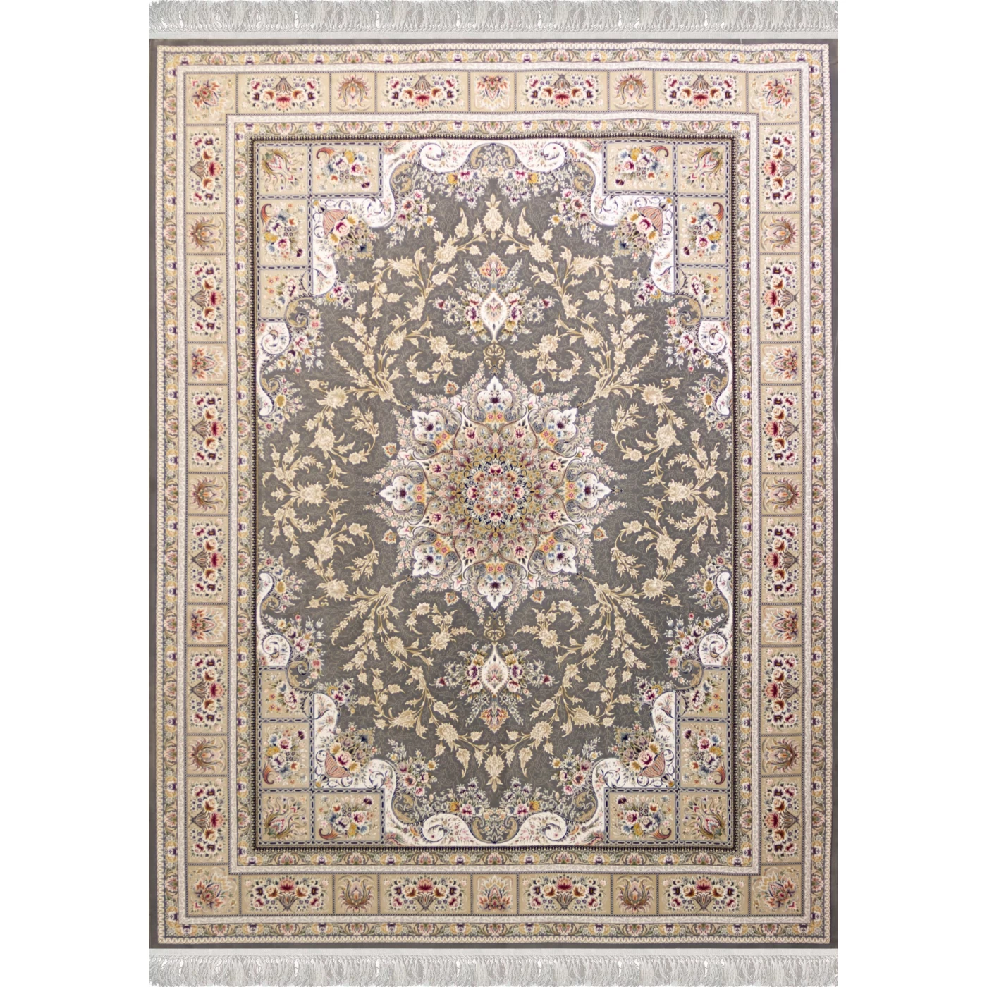 فرش ماشینی ۱۲۰۰ شانه تراکم ۳۶۰۰ گل برجسته طرح آسمان دودی