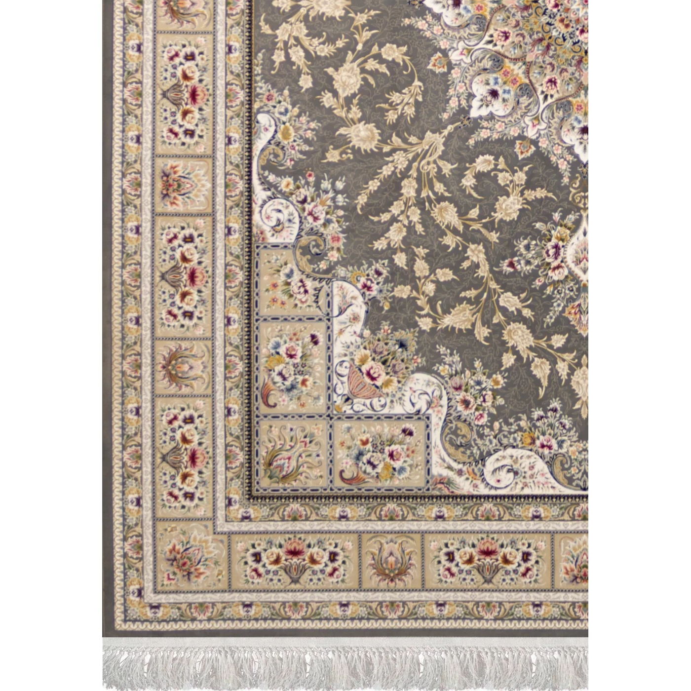 فرش ماشینی ۱۲۰۰ شانه تراکم ۳۶۰۰ گل برجسته طرح آسمان دودی