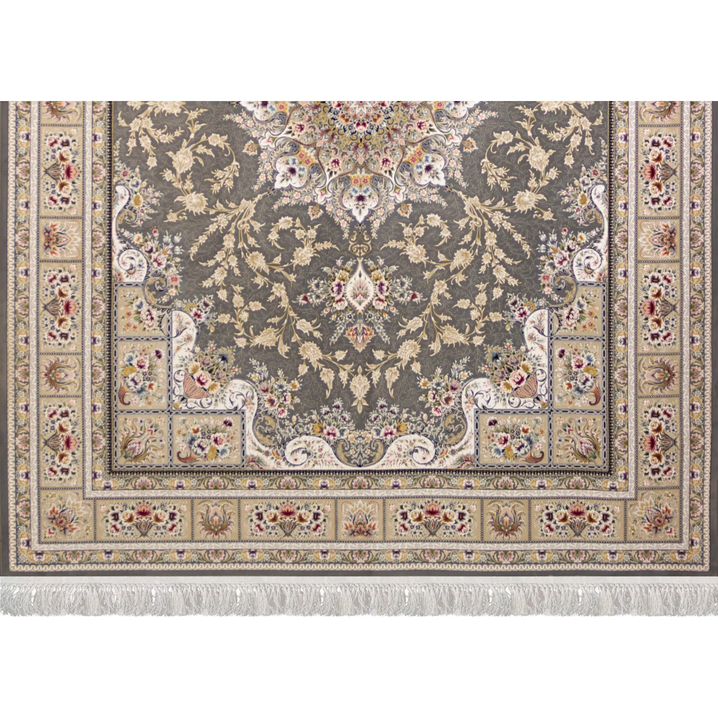 فرش ماشینی ۱۲۰۰ شانه تراکم ۳۶۰۰ گل برجسته طرح آسمان دودی