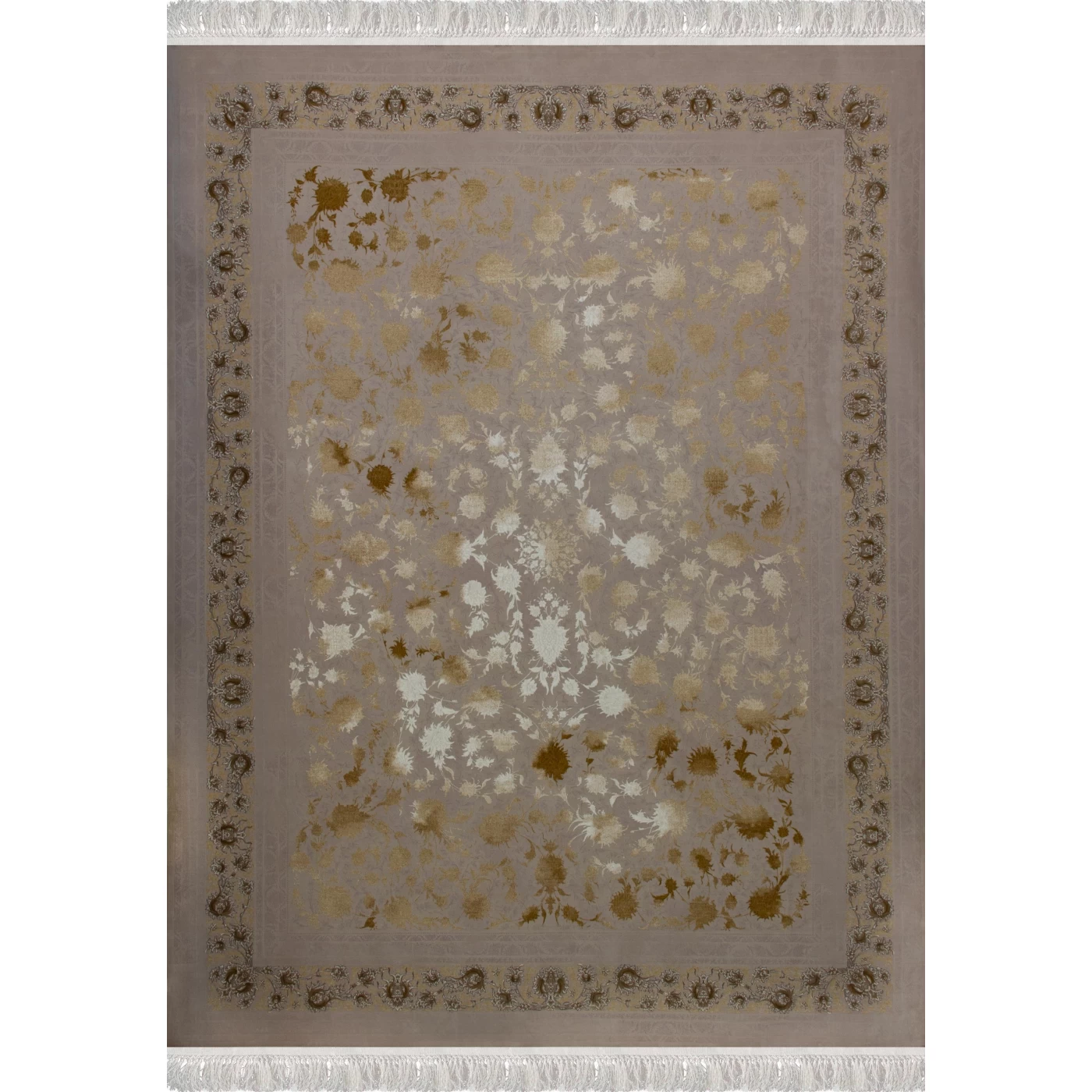 فرش ماشینی 1200 شانه تراکم 3600 گل برجسته طرح اتوسا صدفی