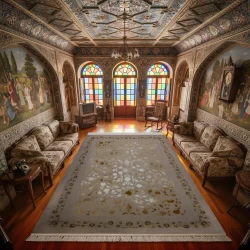 Machine Woven Carpet 1200 Reeds, 3600 Density – Embossed  Atoosa Sadafi - Bazar Rug - 1200 Reeds Machine Made Carpet