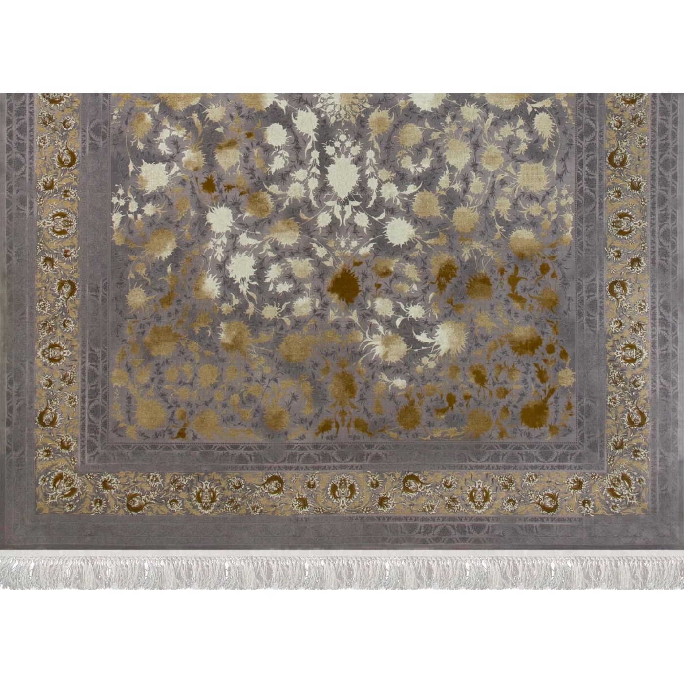 فرش ماشینی 1200 شانه تراکم 3600 گل برجسته طرح اتوسا یاسی