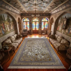 Atousa Lilac 1200 Point High Relief Carpet – 3600 Density - Bazar Rug - 1200 Reeds Machine Made Carpet