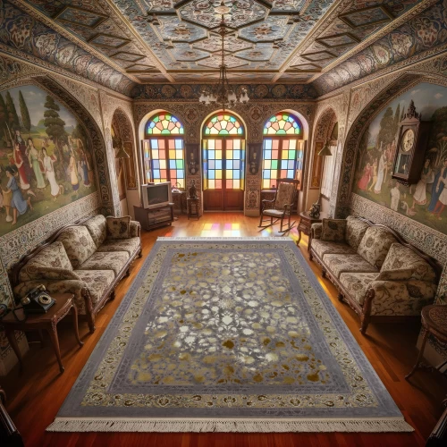 فرش ماشینی 1200 شانه تراکم 3600 گل برجسته طرح آتوسا یاسی