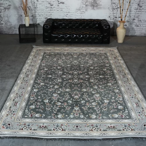 فرش ماشینی 1200 شانه تراکم 3600 گل برجسته طرح آوین دلفینی