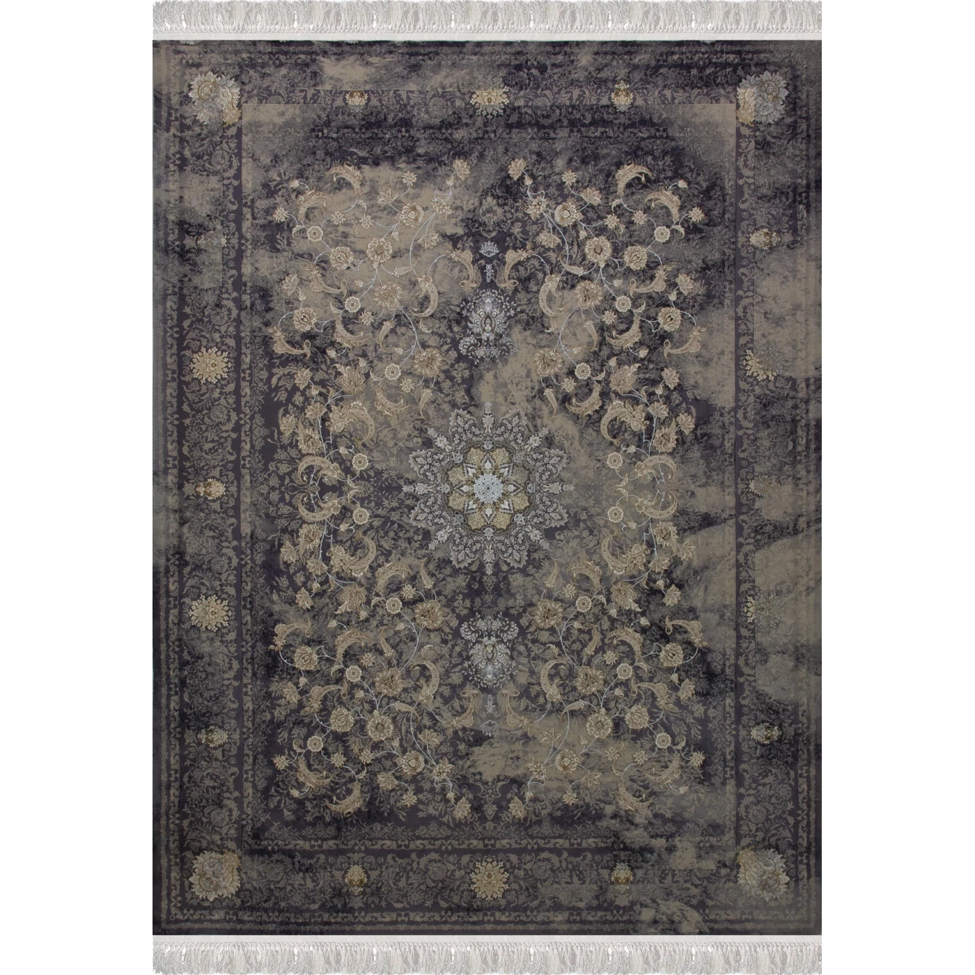 فرش ماشینی 1200 شانه تراکم 3600 گل برجسته طرح اذر دلفینی