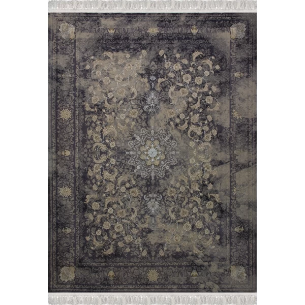 فرش ماشینی 1200 شانه تراکم 3600 گل برجسته طرح آذر دلفینی