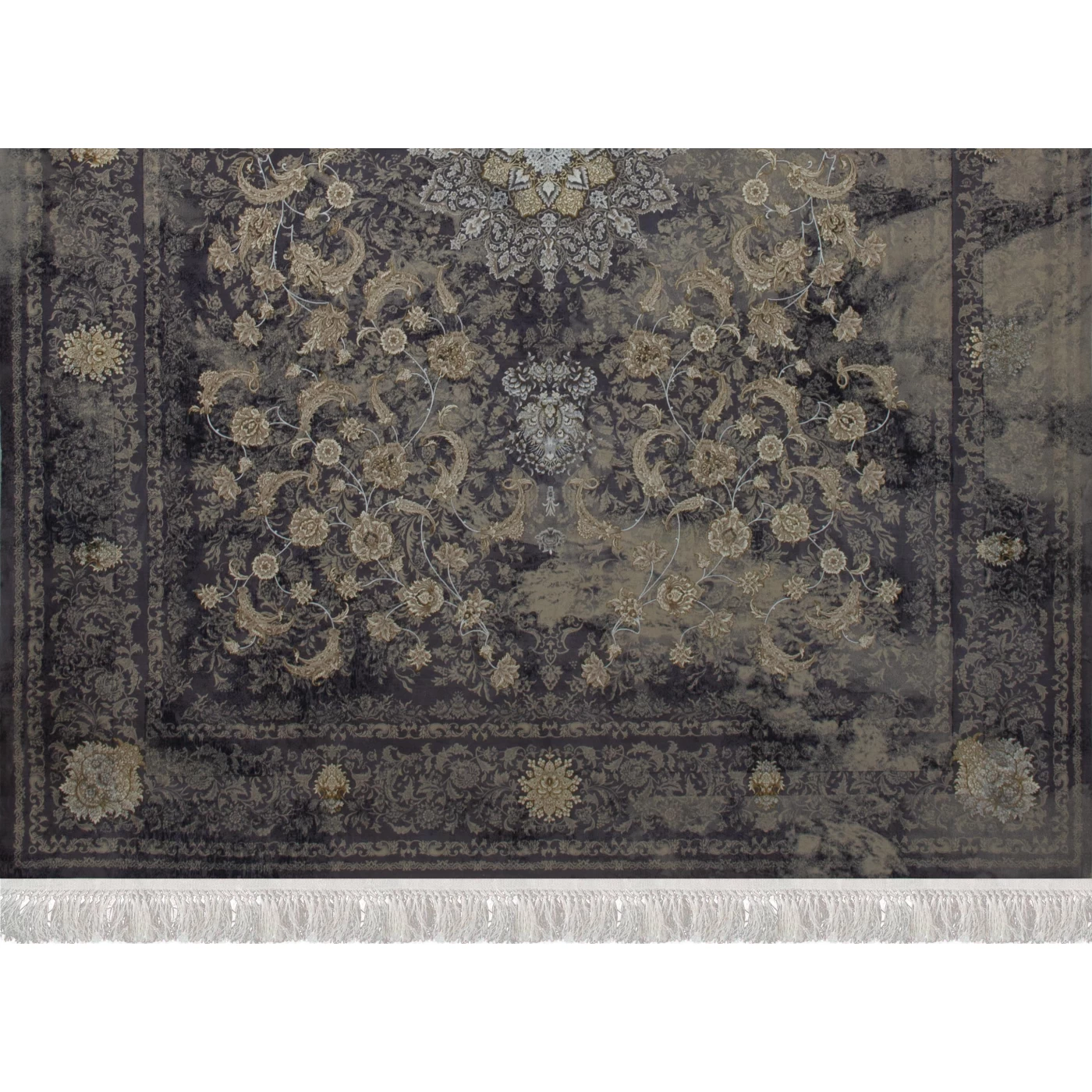 فرش ماشینی 1200 شانه تراکم 3600 گل برجسته طرح اذر دلفینی