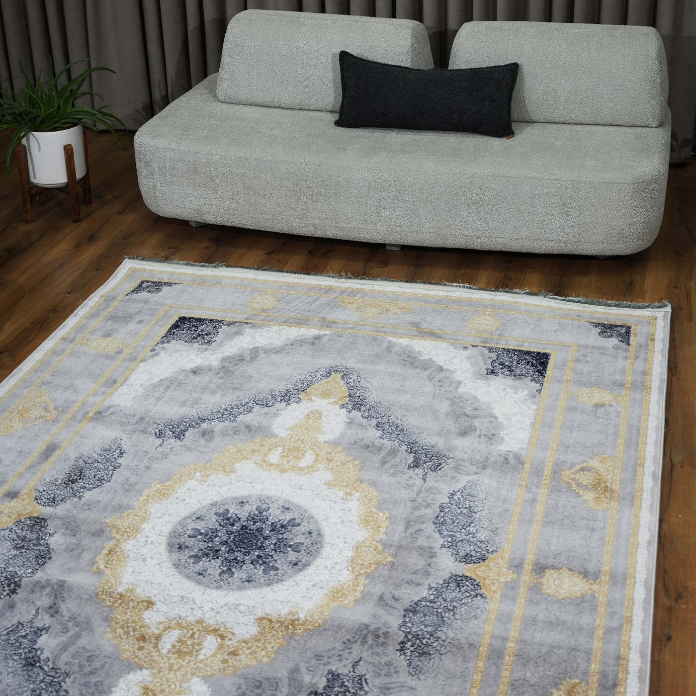 فرش ماشینی 1200 شانه تراکم 3600 طرح  برکه یاسی