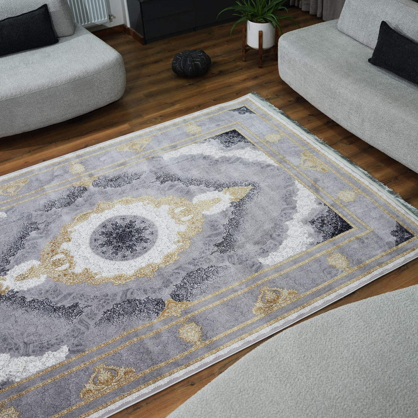 فرش ماشینی 1200 شانه تراکم 3600 طرح  برکه یاسی