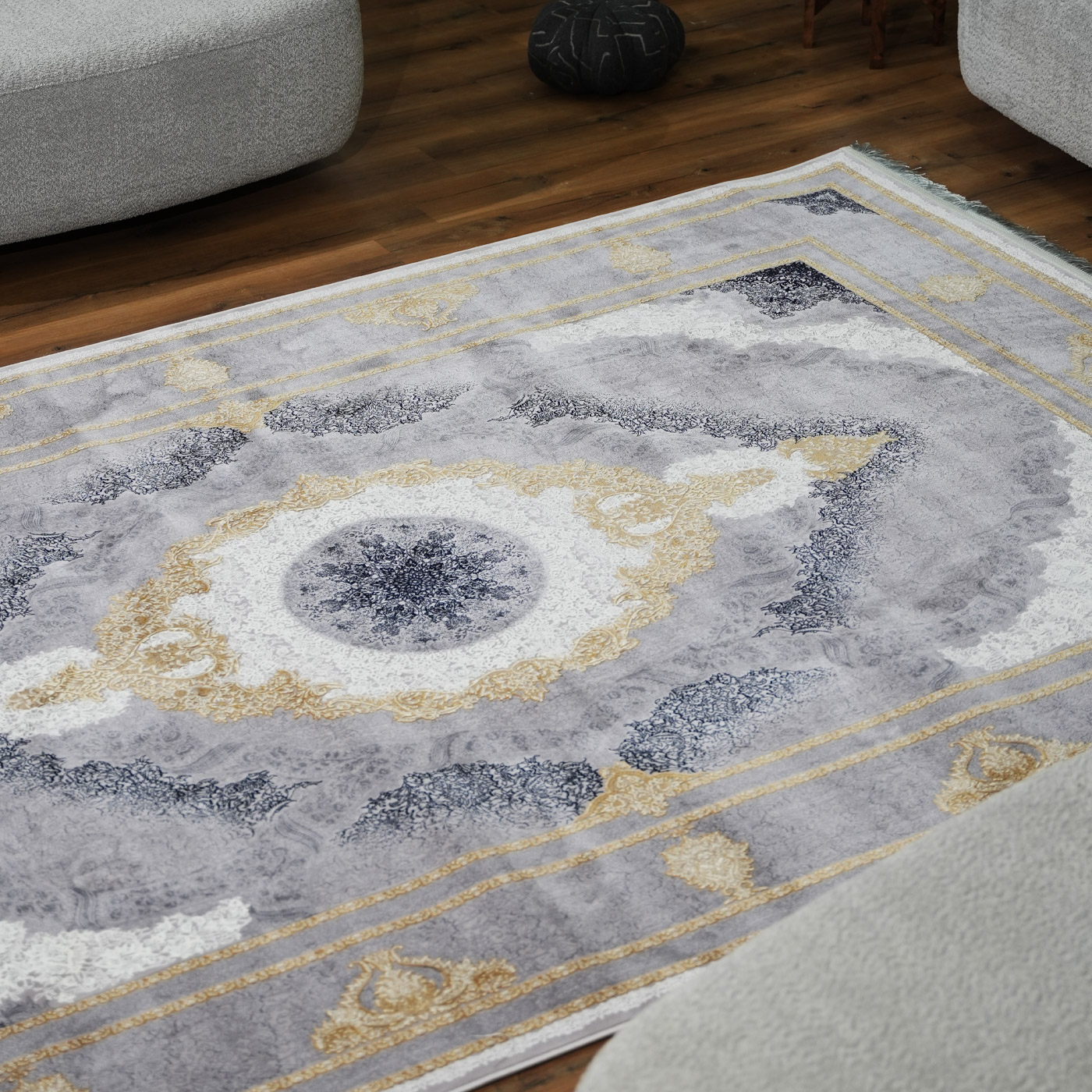 فرش ماشینی 1200 شانه تراکم 3600 طرح  برکه یاسی