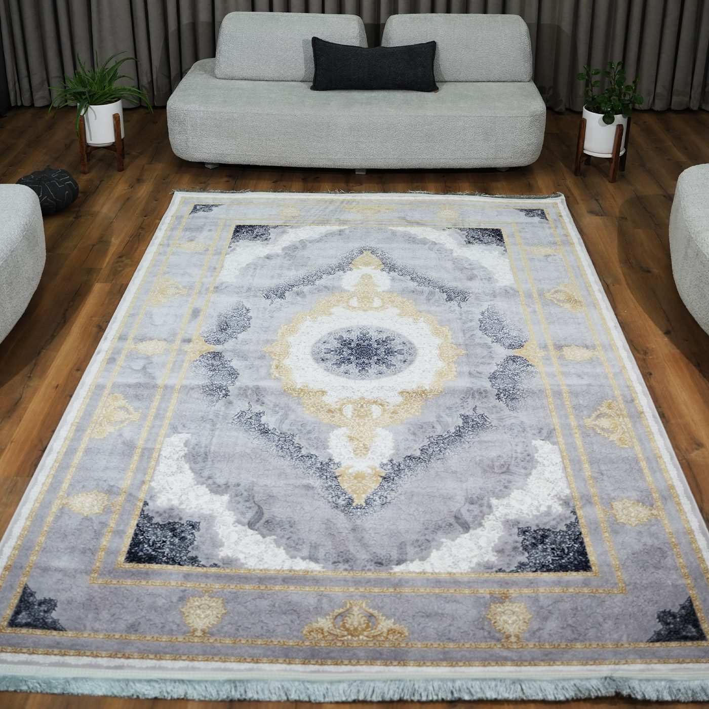 فرش ماشینی 1200 شانه تراکم 3600 طرح  برکه یاسی