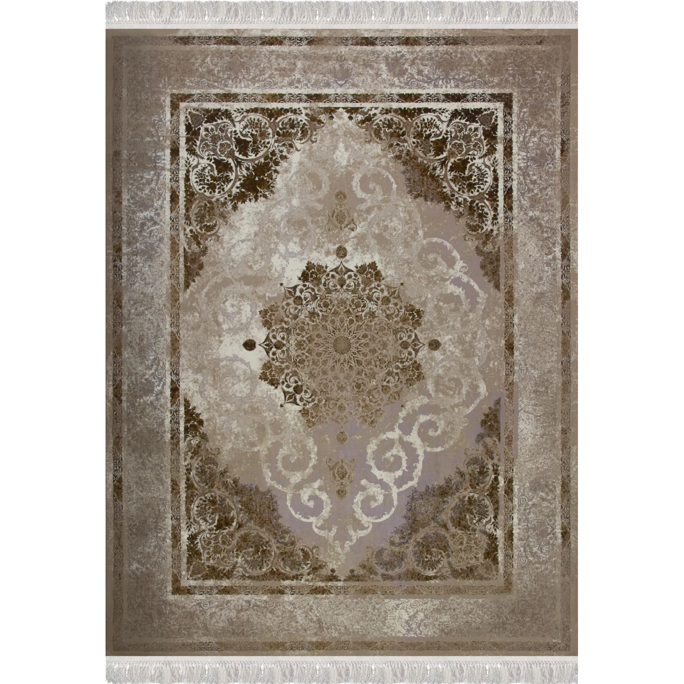 فرش ماشینی 1200 شانه تراکم 3600 گل برجسته طرح دریا صدفی