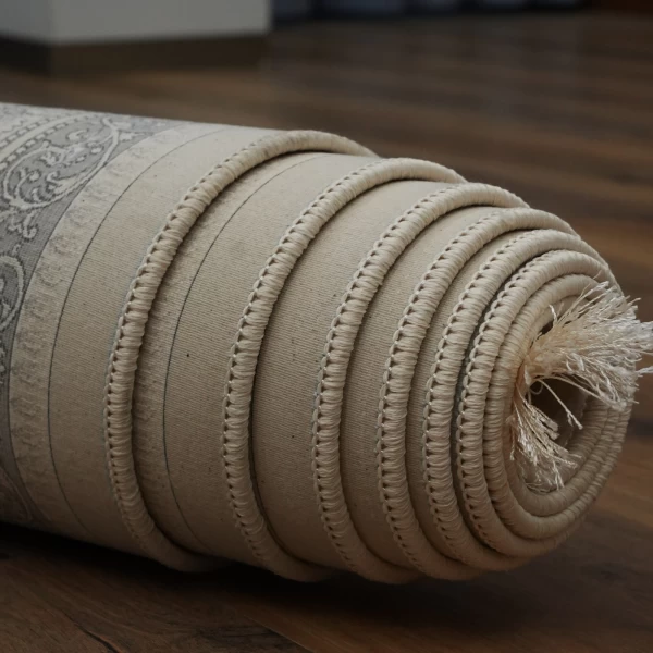 Machine made carpet 1200 reeds 3600 density Delbar design cream color