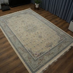 Machine made carpet 1200 reeds 3600 density Delbar design cream color - Bazar Rug - 1200 Reeds Machine Made Carpet